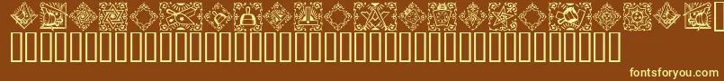 Masonic ffy Font – Yellow Fonts on Brown Background