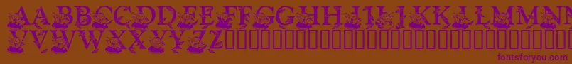 LmsBloodsuckerProxy-Schriftart – Violette Schriften auf braunem Hintergrund