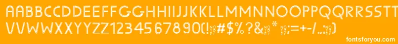 SunscreenSeptaline-Schriftart – Weiße Schriften auf orangefarbenem Hintergrund
