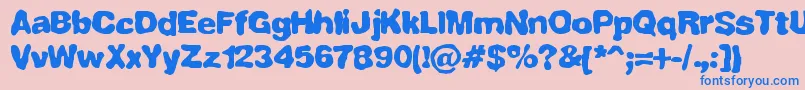 FullyCompletelyBrk-Schriftart – Blaue Schriften auf rosa Hintergrund