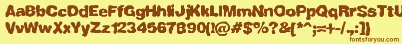 Шрифт FullyCompletelyBrk – коричневые шрифты на жёлтом фоне
