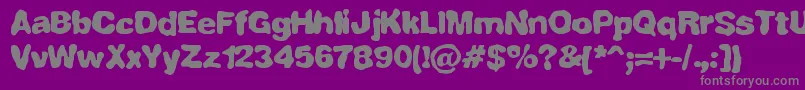 FullyCompletelyBrk-Schriftart – Graue Schriften auf violettem Hintergrund