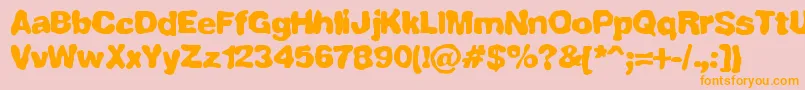 FullyCompletelyBrk Font – Orange Fonts on Pink Background