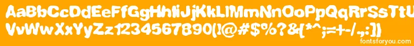FullyCompletelyBrk-Schriftart – Weiße Schriften auf orangefarbenem Hintergrund