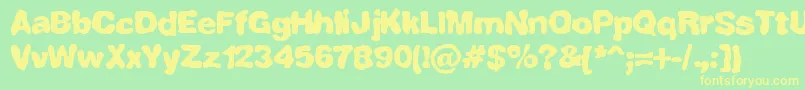 FullyCompletelyBrk Font – Yellow Fonts on Green Background