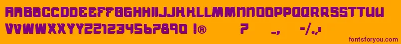 VtksMorningRainBold-Schriftart – Violette Schriften auf orangefarbenem Hintergrund