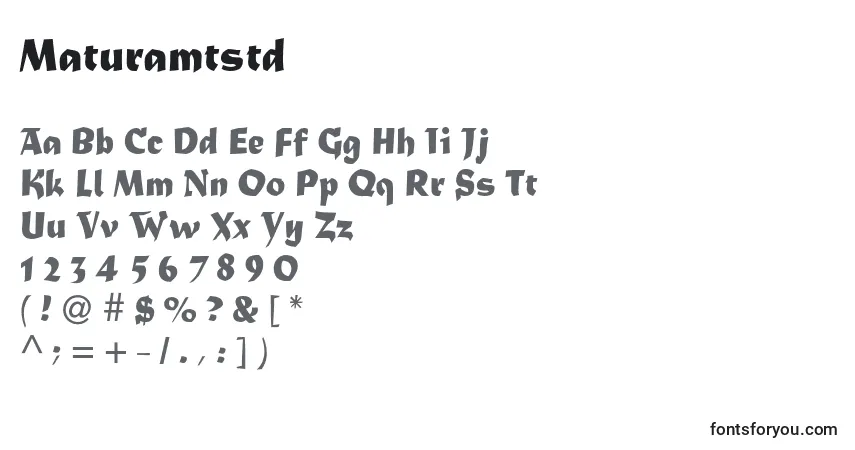 Schriftart Maturamtstd – Alphabet, Zahlen, spezielle Symbole
