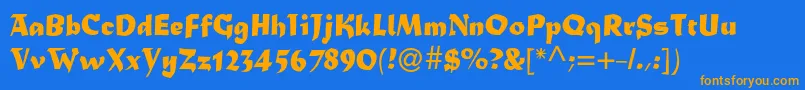 Maturamtstd Font – Orange Fonts on Blue Background