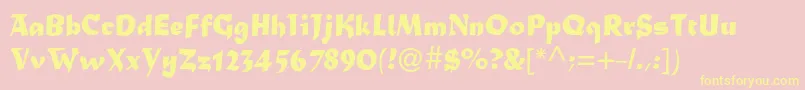 Maturamtstd Font – Yellow Fonts on Pink Background