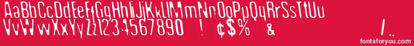 Undo36-Schriftart – Weiße Schriften auf rotem Hintergrund