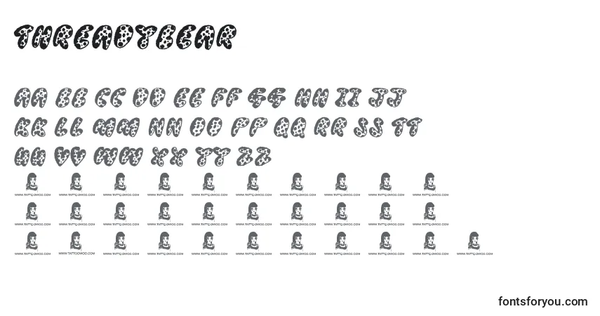 Schriftart ThreadyBear – Alphabet, Zahlen, spezielle Symbole