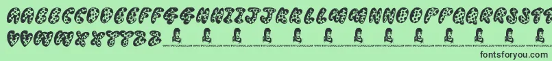 ThreadyBear-fontti – mustat fontit vihreällä taustalla