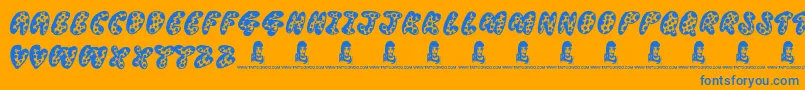 ThreadyBear Font – Blue Fonts on Orange Background