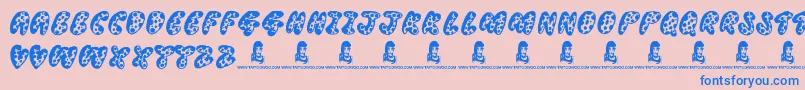 ThreadyBear Font – Blue Fonts on Pink Background