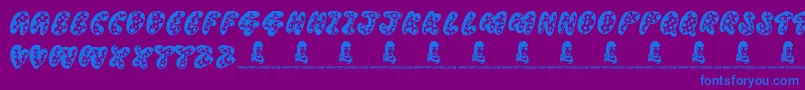 Fonte ThreadyBear – fontes azuis em um fundo violeta