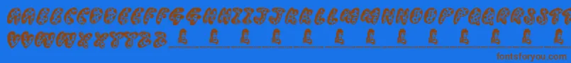 Шрифт ThreadyBear – коричневые шрифты на синем фоне