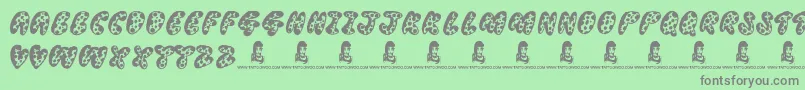 ThreadyBear Font – Gray Fonts on Green Background