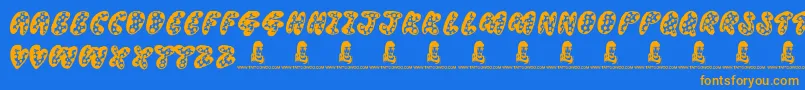 Шрифт ThreadyBear – оранжевые шрифты на синем фоне