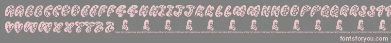 ThreadyBear-fontti – vaaleanpunaiset fontit harmaalla taustalla