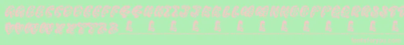 ThreadyBear-fontti – vaaleanpunaiset fontit vihreällä taustalla