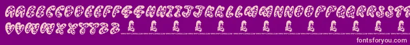 ThreadyBear-fontti – vaaleanpunaiset fontit violetilla taustalla