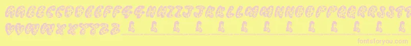 ThreadyBear Font – Pink Fonts on Yellow Background