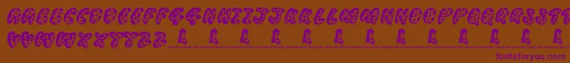 ThreadyBear-fontti – violetit fontit ruskealla taustalla