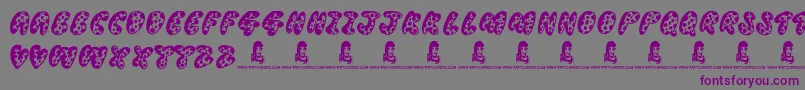 ThreadyBear-Schriftart – Violette Schriften auf grauem Hintergrund
