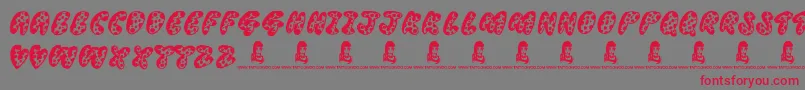 ThreadyBear Font – Red Fonts on Gray Background