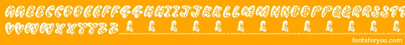 ThreadyBear Font – White Fonts on Orange Background