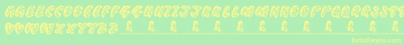 ThreadyBear-fontti – keltaiset fontit vihreällä taustalla