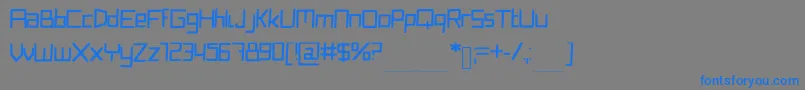 フォントQuirkyrobot – 灰色の背景に青い文字