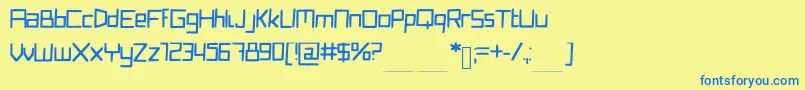 Quirkyrobot Font – Blue Fonts on Yellow Background