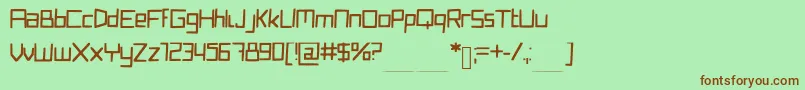 Weitere Informationen zur Quirkyrobot-Schriftart Quirkyrobot-Schriftart – Braune Schriften auf grünem Hintergrund