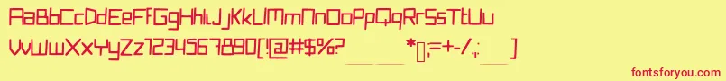 Quirkyrobot Font – Red Fonts on Yellow Background