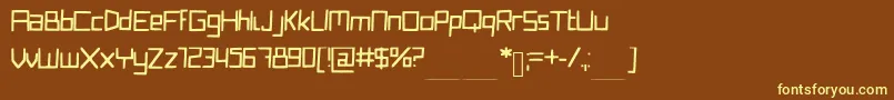 Quirkyrobot Font – Yellow Fonts on Brown Background