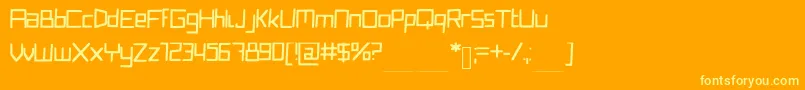 Подробнее о шрифте Quirkyrobot Шрифт Quirkyrobot – жёлтые шрифты на оранжевом фоне