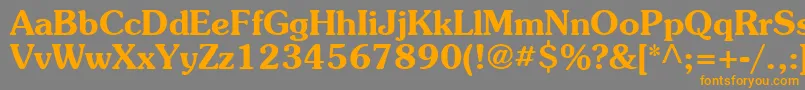 フォントAgpb – オレンジの文字は灰色の背景にあります。