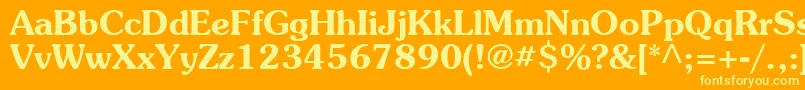 Agpb-Schriftart – Gelbe Schriften auf orangefarbenem Hintergrund