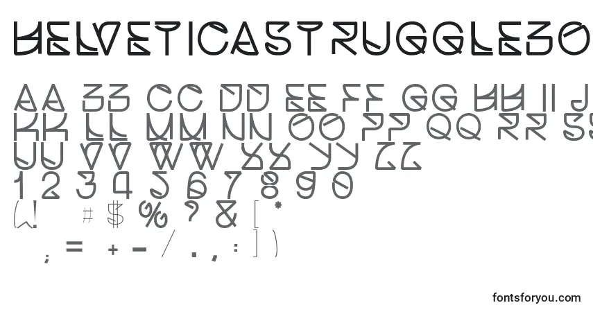 A fonte Helveticastrugglebold (96763) – alfabeto, números, caracteres especiais