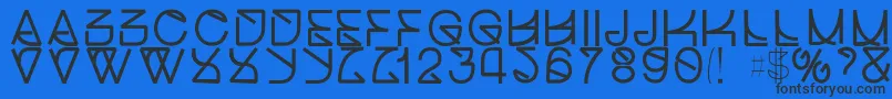 Helveticastrugglebold Font – Black Fonts on Blue Background