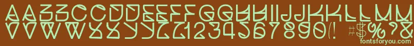 Helveticastrugglebold Font – Green Fonts on Brown Background