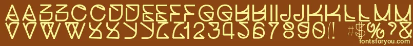 Helveticastrugglebold Font – Yellow Fonts on Brown Background