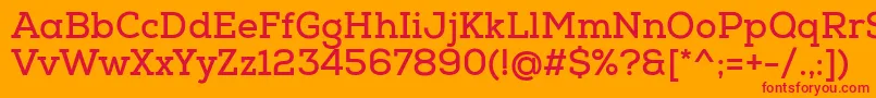 NexaSlabBold Font – Red Fonts on Orange Background