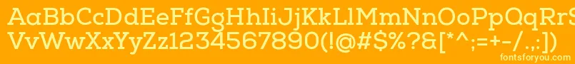 フォントNexaSlabBold – オレンジの背景に黄色の文字