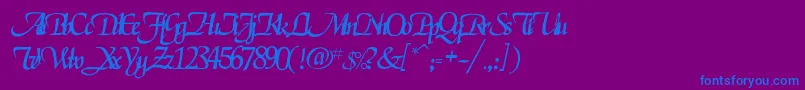 Rselgarrett Font – Blue Fonts on Purple Background