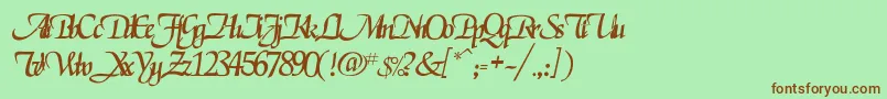 Rselgarrett Font – Brown Fonts on Green Background