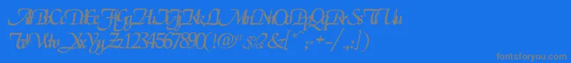 フォントRselgarrett – 青い背景に灰色の文字