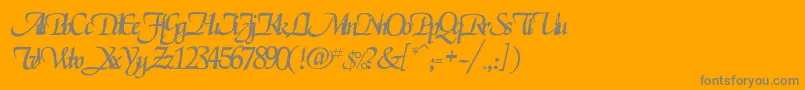 フォントRselgarrett – オレンジの背景に灰色の文字