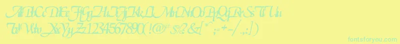 Rselgarrett Font – Green Fonts on Yellow Background